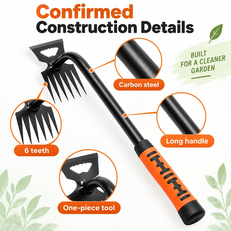 Long-Handled Manual Weeding Tool for Garden Care – Carbon Steel
