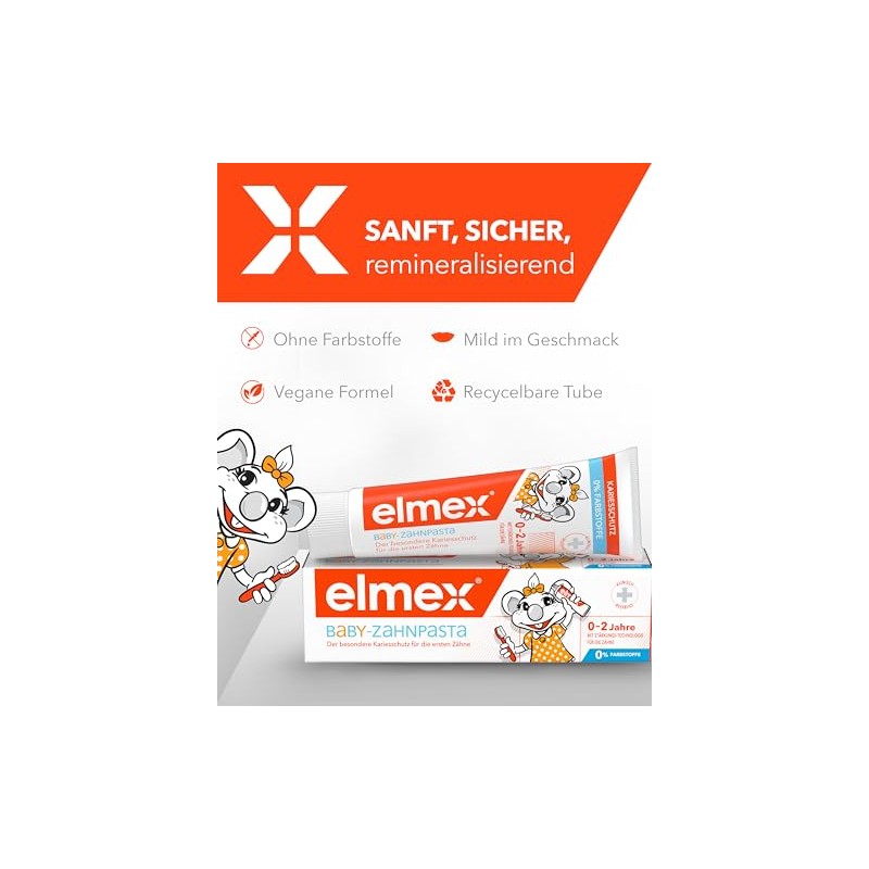 elmex Baby Toothpaste 0-2 Years 1000 ppm Toothpaste