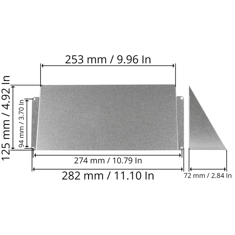 10" x 5" Galvanized Steel Vent Cover - Duct Exhaust/Inlet