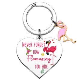 Wrpixe Flamingo Keychain Pink Flamingo Gifts for Women Cheer Up Gifts for Girls Pink Flamingos Decor for Adults Birthday Christmas Gift for Teens Flamingos Car Accessories