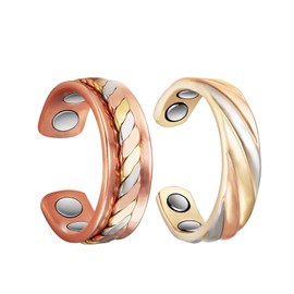 MagVIVACE 2 of Pack Copper Ring for Women, Magnetic Ring with Magnet, Jewelry Gift (cd)