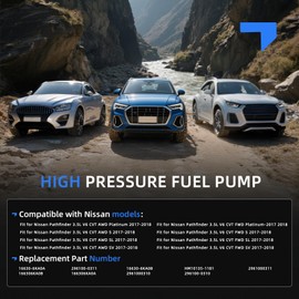 Loautong High Pressure Fuel Pump Fit for Nissan Pathfinder 2017-2018 3.5L V6 CVT AWD/FWD, Replace #16630-6KA0A, 166306KA0A, 16630-6KA0B, 166306KA0B