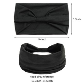 ANROI 6 Pack Sports Headbands for Women, Elastic Hair Bands for Yoga, Workout, Gymnastics, Cotton, Wide Headscarf, Summer Bandana, Hair Accessories