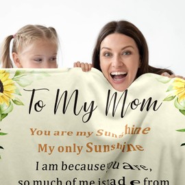 Gifts for Mom Blanket Gifts for Mom from Daughter To My Mom Blanket Valentines Day Gifts for Mom Gifts for Mothers Day Mom Gifts from Daughters Christmas Birthday Gifts Sunflower Gifts for Women