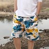 Men's Loose Fit Summer Swim Shorts Beach Pants Beach Shorts_Palm Tree/3XL (Free Size) 2ea