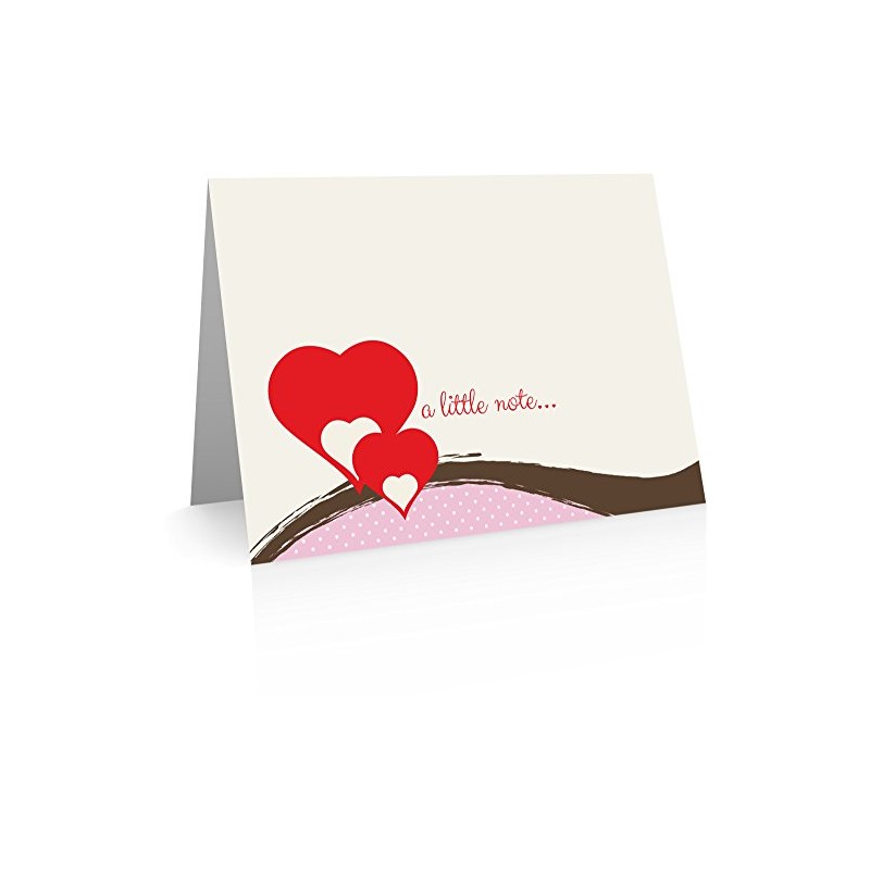 Hearts Note Card (24 Foldover Cards and Envelopes) Valentines Cards