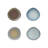 Bloomingville 4-Piece Stoneware Organic Shaped Plate with Reactive Glaze, Multicolor