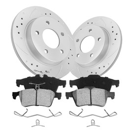 GAIASURGE Rear Brakes and Rotors Kit 31365 & D1095-7874A/264.9mm(10.4in) Compatible with 2005-2012 Maz- 3;2005-2012 Maz- 3 2L 4-Door;2012 Maz- 3 Sport 2.5L 4-Door;2012 Maz- 3 Sport 2.0L 4-Door