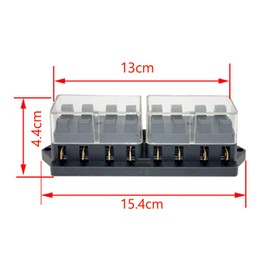ESUPPORT Car Truck 8 Way Circuit Standard ATO Blade Fuse Box Block Holder 12V 24V