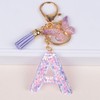 ORUZA Alphabet Initial Letter Keychain, Purple Initial Letter Keyring with