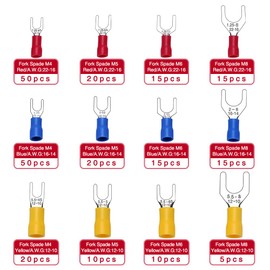 YIXISI 245 Pieces Fork Spade Cable Lugs Set, Crimp Connector Set, Insulated Electrical Connector Clamp
