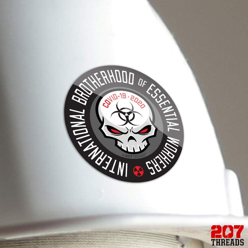 5 International Brotherhood Essential Workers Sticker Pack - GRAY Punisher