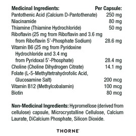 THORNE Thorne Stress B-Complex - Vitamin B Complex for Stress Support - 60 Capsules - 60 Servings