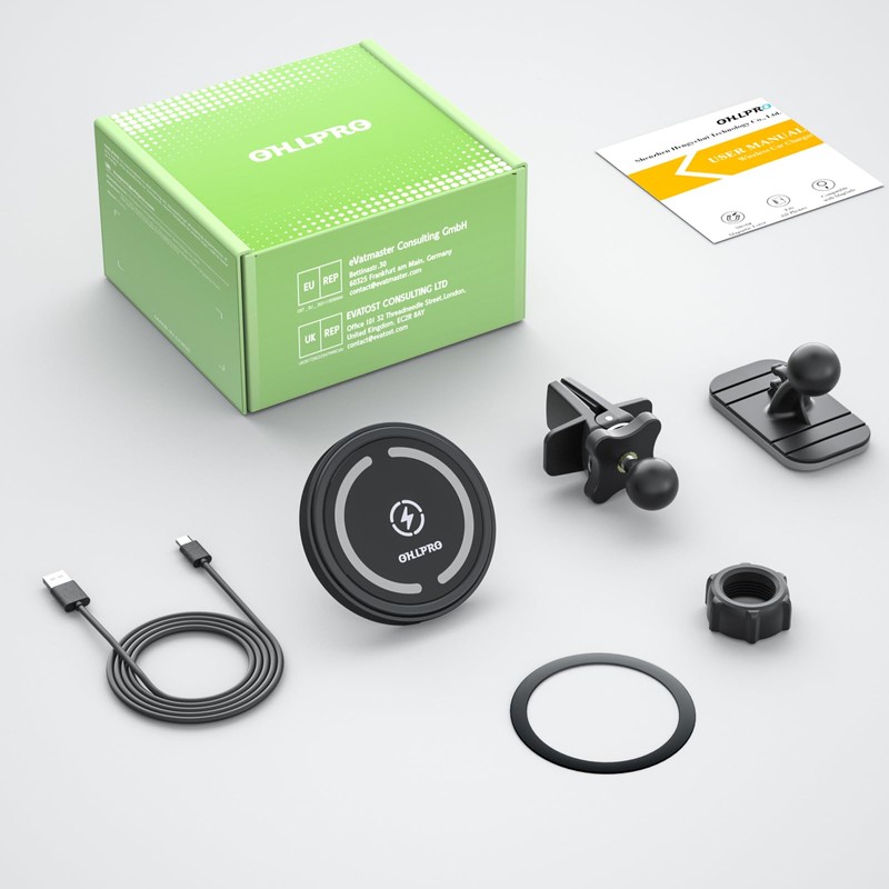 OHLPRO for MagSafe Car Mount Charger iPhone Wireless Car Charger,