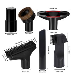 Veehaolu 6Pcs Vacuum Attachments Set, Compatible with Kar cher Vacuums, Includes Sofa Brush, 2-in-1 Nozzle, Flat Suction, Sofa Brush, Round Horsehair Brush 35mm to 32mm Adapter