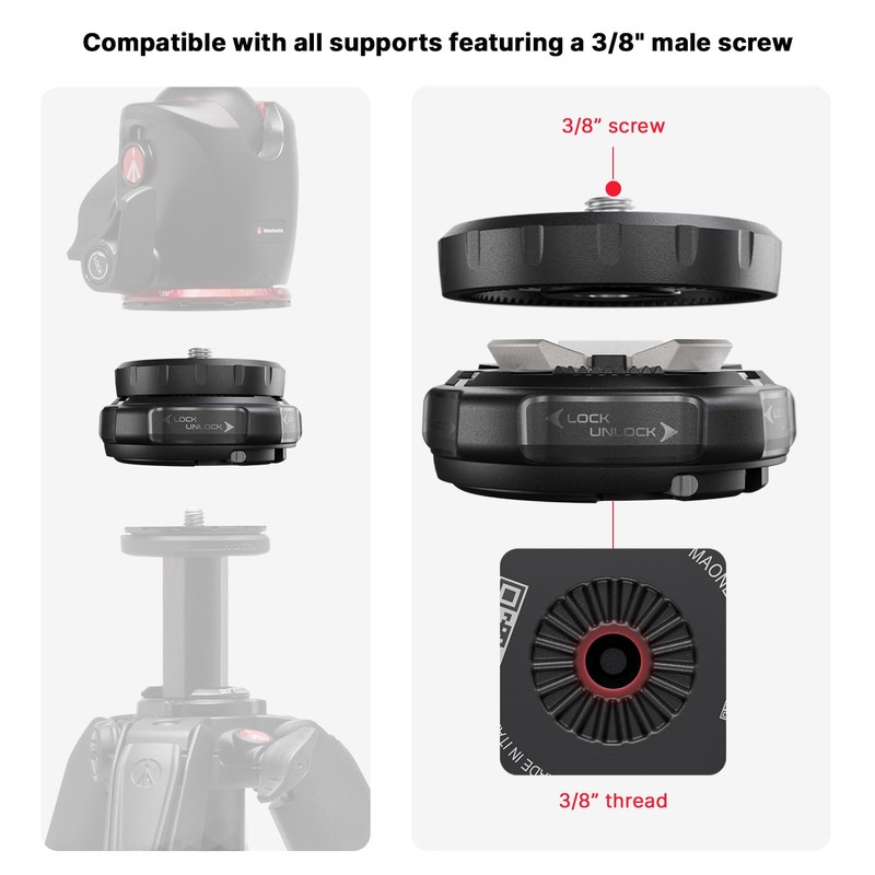 Manfrotto XCHANGE Quick Release, Universal System for Tripod-Slider-Accessories,Base and Plate