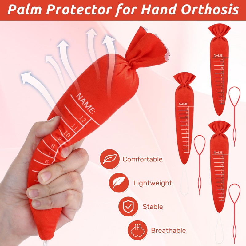 Skylety 3 Pcs Carrot Hand Contracture Orthosis Palm Protector Carrot