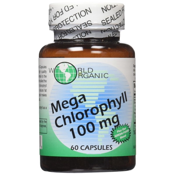 World Organic Mega Chlorophyll, 100 mg, Capsules, 60 capsules