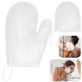Vesici 2 Pcs Honeycomb Exfoliating Glove Set Exfoliating Bath Mitt Honeycomb Face and Body Scrubber Shower Mitt Sponges for Cleaning Body Shower Face Skin Beauty Spa(White)