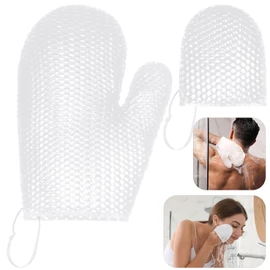 Vesici 2 Pcs Honeycomb Exfoliating Glove Set Exfoliating Bath Mitt Honeycomb Face and Body Scrubber Shower Mitt Sponges for Cleaning Body Shower Face Skin Beauty Spa(White)