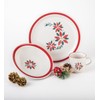 Santa Anita Christmas Flower 12 Piece Ceramic Dinnerware Set for