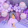 18 Inch Happy Birthday Foil Balloons, 4Pcs Pastel Pink Purple