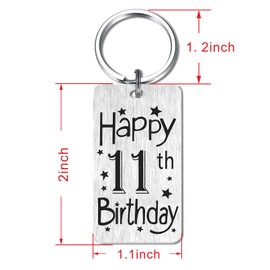 HYHYDHP 11th Birthday Gifts for Girls Boys, Happy 11 Year Old Birthday Keychain, 11 Yr Bday Presents Ideas