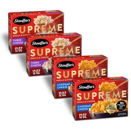Stouffer's Supreme Shells Variety 4 Pack, Cheddar Cheese 2 Pack and Three Cheese 2 Pack, Stovetop Dinner Kit