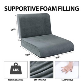 HOMBYS Recliner Seat Cushion with Lumbar Supportive Pillow Extra Large Non-Slip Seat Cushion with Back Support Cushions,Cruve Edge Design for Relief Thighs Pressure, Dark Grey