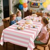 FuenteOrilla 4 Pcs Pink and White Striped Tablecloths Pink Stripe