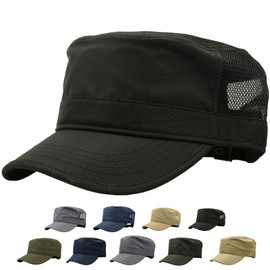 RF Work Cap, Men's Large Size, Military Hat, XXL (23.6 - 25.6 inches (60 - 65 cm), Mesh, Quick Drying, Flirty, black/2