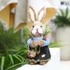 UAEYW Easter Straw Bunny Figurine Decorations,13 Inch Standing Rabbit Statue
