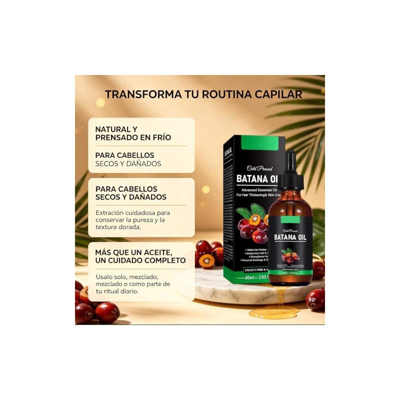 2PCS El Aceite Capilar Batana, mejora las Puntas Abiertas.
