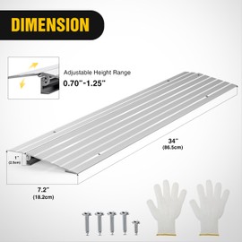 Nilight Door Threshold Ramp, 3" Rise Portable Aluminum Wheelchair Door Entry Ramps for Doorways Stairs Home Steps
