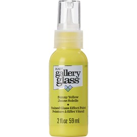 Gallery Glass, Sunny Yellow Stained Glass 2 fl oz Brilliant Smooth Finish Paint, Perfect for Easy to Apply DIY Arts and Crafts, 19779