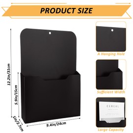 ABuff 6 Pack Magnetic File Holder Black Magnetic Paper Holder Mail Holder for Refrigerator, File Cabinets and Fridge, Locker Magnetic Organizer for Notebooks, Planners, Letter, Menu