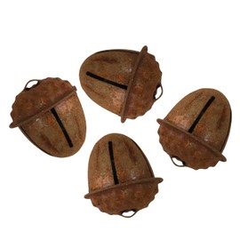 yyangz 4PCS Acorn Shape Country Primitive Craft Jingle Bells, Vintage Style Rusty Hanging Bell, Christmas Bell, Metal Door Bell for DIY Craft Elephant Dog Camel Offices Home Garden Xmas Decoration