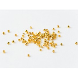 Saya Kobo Crushed Beads [Approx. 0.06 inches (1.5 mm) Approx. 100 Pcs KC Gold] Kashime Beads Crimp End Parts Auxiliary Materials Handicraft Supplies Handmade Accessory Materials Metal
