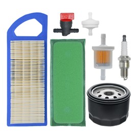 Eamonhigh GY20573 697153 Air Filter Replacement for John Deere L100 LA105 LA110 LA100 LA115 L105 L107 Lawn Mower Engine, Replacement for BS 795115 794422 697014 Air Cleaner Oil Filter Kit