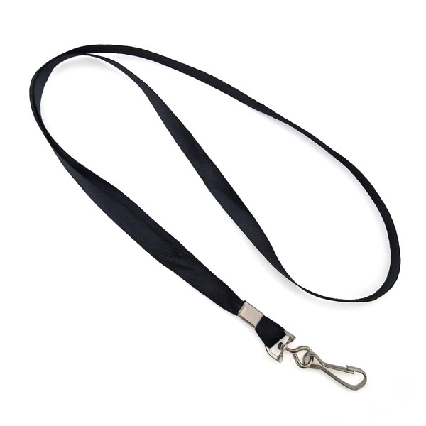 Black Lanyard Neck Strap for ID Card Badge Holder Rotating