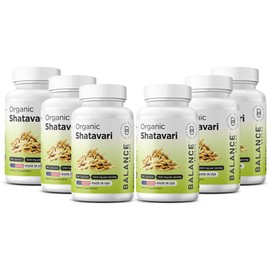Organic Shatavari 1200mg, 60 Capsules - Lactation Support Vitamins, Hormonal Balance for Women, Asparagus Racemosus Root (Pack of 6)