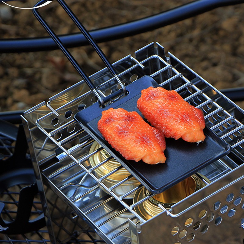 Mini Barbecue Tray Iron Portable Compact Easy to Clean BBQ