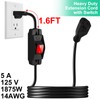 Outdoor Waterproof On/Off Switch Extension Cord, Heavy Duty 125v/250v Black