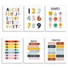 6 Pack Educational Posters for Children, Boho Pastel Prints (Alphabet,