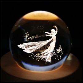 Enchanted Fairy Crystal Ball – 3D Laser Engraved Magic Orb with LED Light