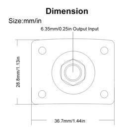 MAXCHEER 1/4" Square Guitar Jack 6.35mm/1.13in Output Input Plug Socket for Mono Electric Guitar (Black-square)