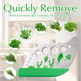 Herb Stripper Tool, Stainless Steel 11-Hole Leaf Stripping Kitchen Tool for Kale Rosemary Thyme and More, Herb Stripper Kitchen Gadgets Accessories for Removing Stems from Herbs