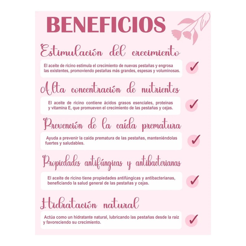 Aceite Para Crecimiento De Pestañas, Desmaquillante Natural