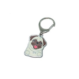 Garden Miller Dog Keychain, Pet Pendant Keyring, Metal Dog Lover Keyring, Pug Pattern Bag Pendant Decoration