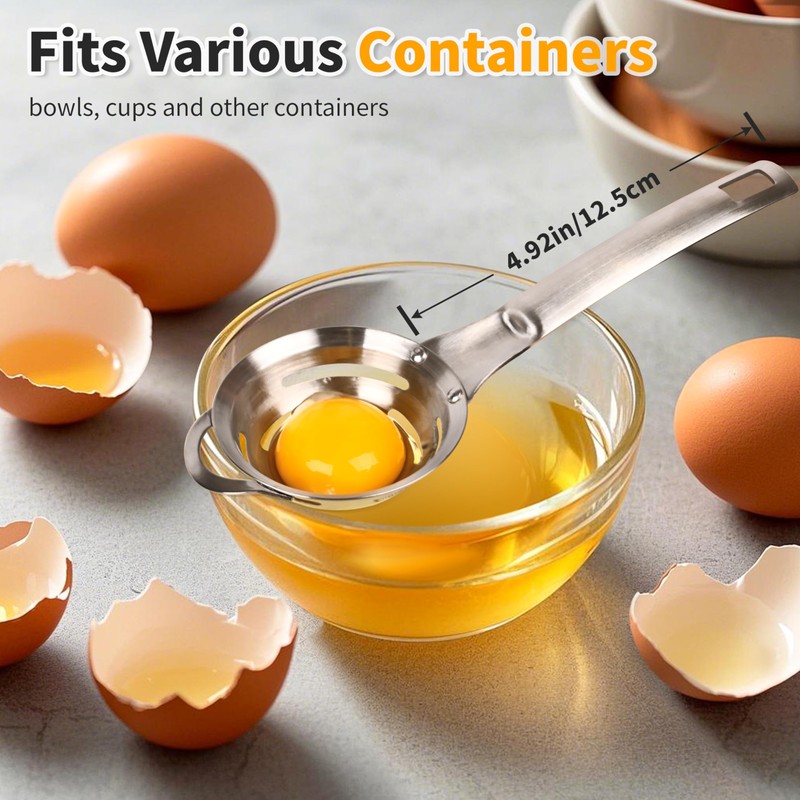BooMetCheer Stainless Steel Egg Yolk White Separator for Raw Eggs,6-Hole